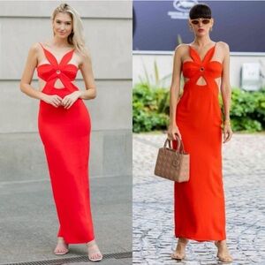 Ronny Kobo Raiza‎ Gown Maxi Dress in Red Size XL